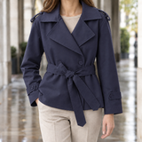 Naomi Belted Trench Jacket - Blue