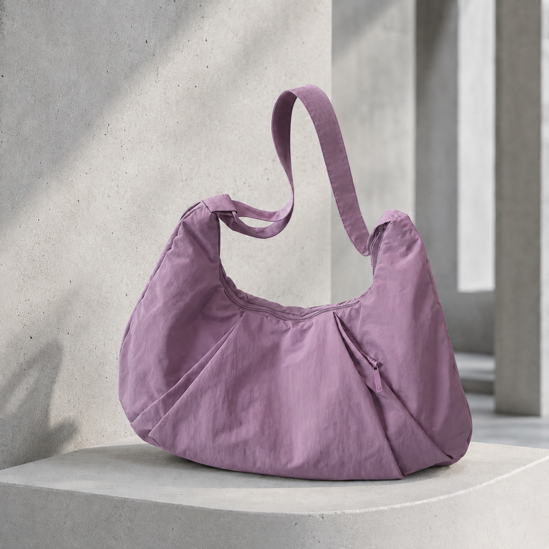 Soriano Ruched Shoulder Bag - Purple