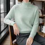 Valentina Mink Cashmere Turtleneck - Mint