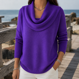 Zinnia Cowl Neck Sweater - Purple